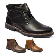 US Men's Leather Chukka Boots Casual Boots Stylish Business Dress Boots