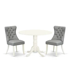3 Piece Dinette Set for Small Spaces Consists of a Round Dining Table