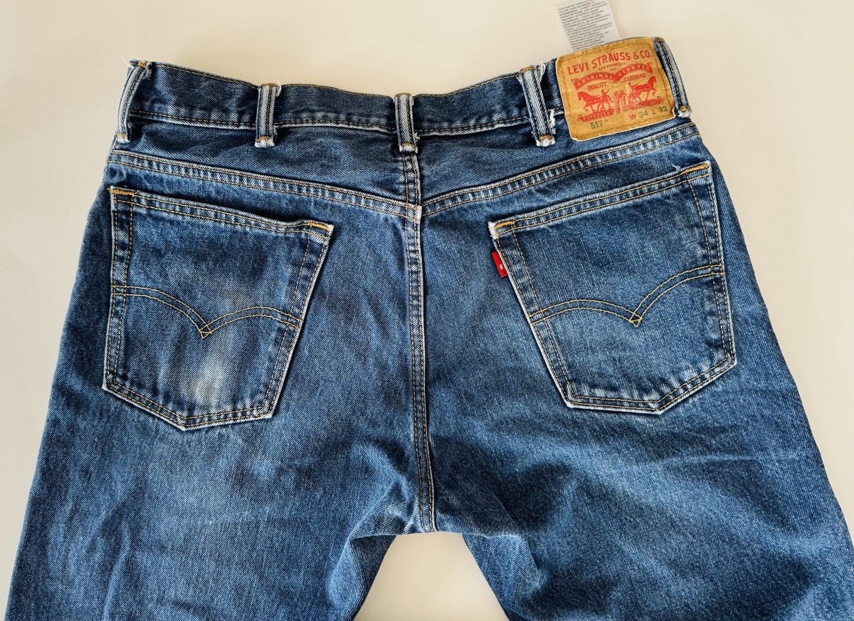 Levi's 517 Boot Cut Jeans W34 (fits 33, Read), L32 Blue