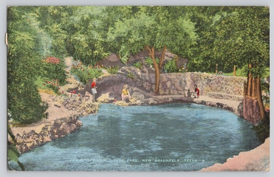 #ad #ad Postcard Comal Springs Landa Park New Braunfels Texas 1948 $5.12