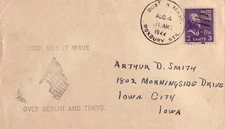 Massachusetts Roxbury Sta. Boston 1944 numeral duplex  Soon May It Wave Over Ber