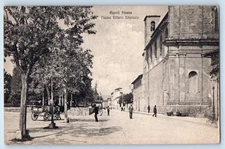 Marche Italy Postcard Ascoli Piceno Vittorio Emanuele Square c1910 Antique