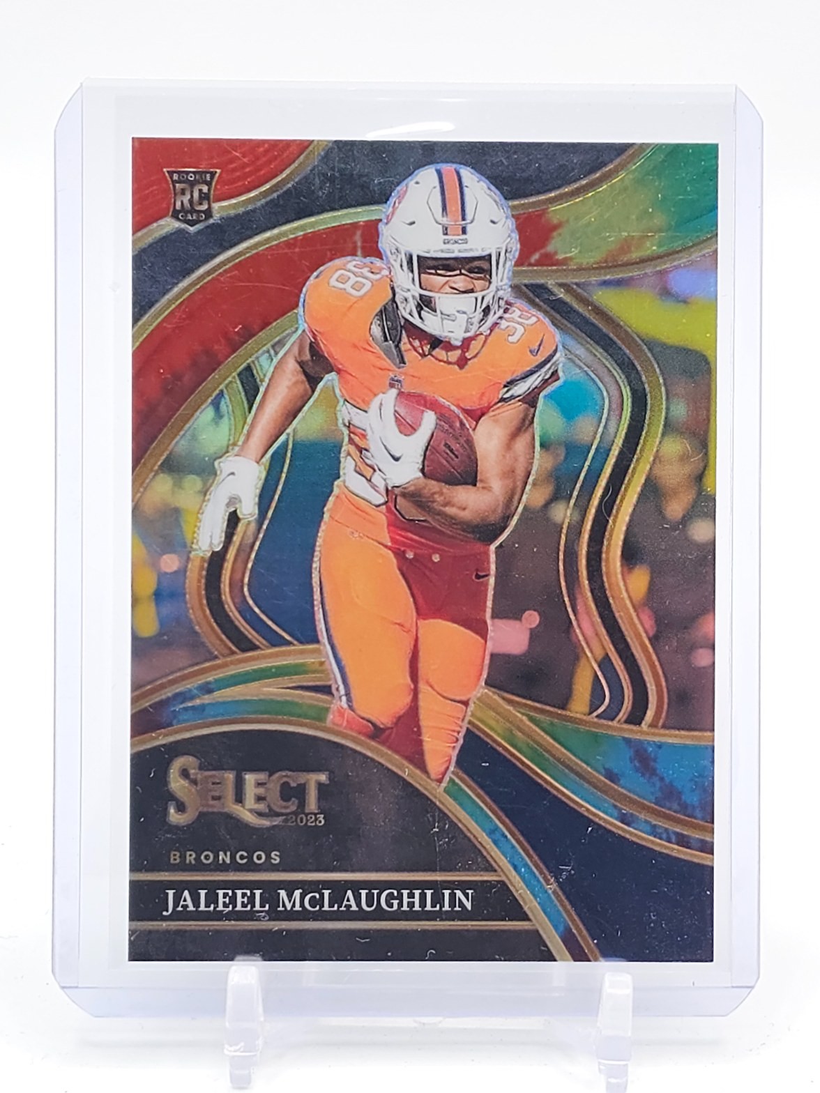 JALEEL MCLAUGHLIN 2023 SELECT CLUB LEVEL ROOKIE TIE-DYE /25 #265 BRONCOS Q5194