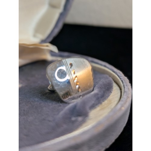 Vintage PRK Sterling Silver Etched Brushed/Polished Cuff Links - Picture 3 of 5