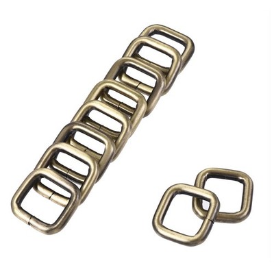 Metal Rectangle Ring Buckles 14x13mm for Bags Belts Bronze Tone 20pcs