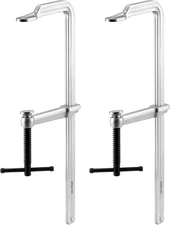 4-Pack 16 in Heavy Duty F Bar Clamps, 4-3/4 in Throat, Drop-Forged, Hex Spindle.