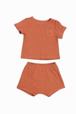 Baby Gap Boys Brown Ribbed Shorts Set 3-6 Months