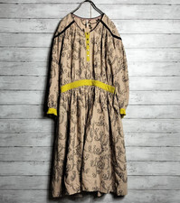 mina perhonen Cotton Cashmere Long Dress Jacquard noppara Size38 Exc