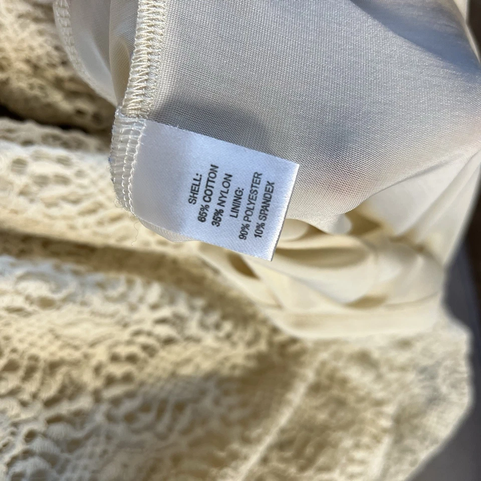 Vestido Boston Propio Para Mujer XS Marfil Crochet Mangas Campana Casa Boho Boda Foto 4 de 4