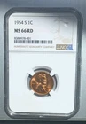 1954-S 1c Lincoln Wheat Cent - NGC MS 66 RD