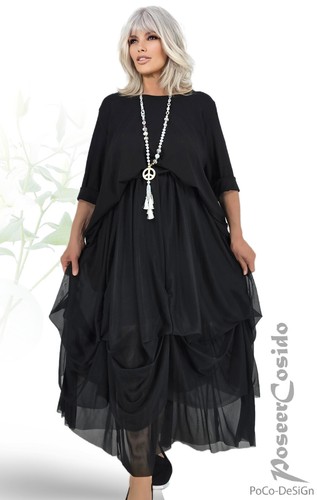 AKH Lagenlook Wolkenrock Binde-Ballon-Rock 44 46 48 50 52 54 56 schwarz & weiß - Bild 11 von 22