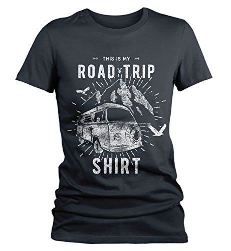 Women's Hipster Road Trip T-Shirt Mountains Adventure Camping Shirt - Picture 5 of 12