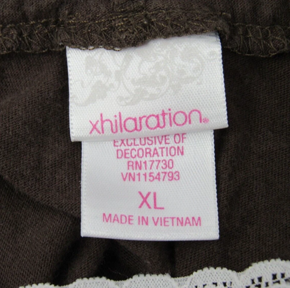 Xhilaration Girls Long Sleeve Fitted Faux Layer Hooded Brown Shirt Size XL - Image 4 of 4