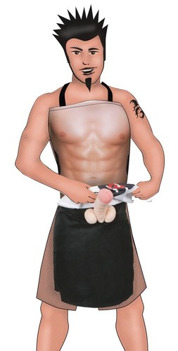 Artículo de broma delantal de barbacoa erótico despedida de soltero delantal de hombre Chefcock - Imagen 2 de 4