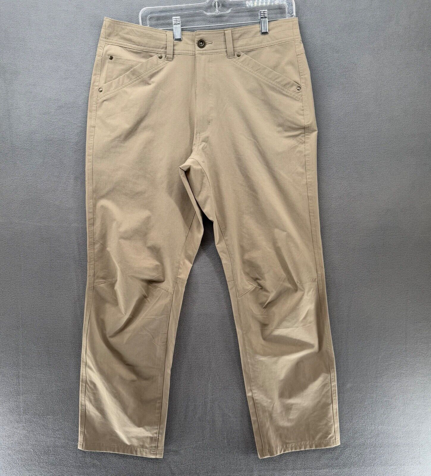 Killik Men's 36x31 Beige Nylon Utility Hiking Hunting Pants Packable Khakis