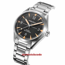 41mm corgeut black dial sapphire glass steel case miyota Automatic mens Watch