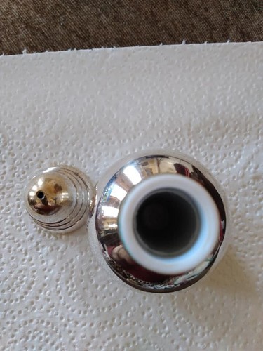 Vintage Ralph Lauren Silver Nickle Plated Brass Salt & Pepper Shakers CHANCELLOR - Picture 5 of 7