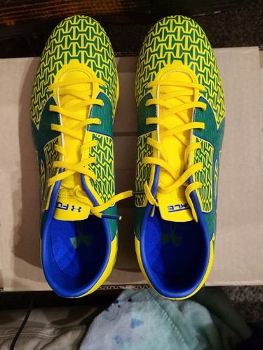 Crampons de football jaune/vert Under Armour homme CF Force 2.0 FG 1264202-709 9 NEUF - Photo 5/9