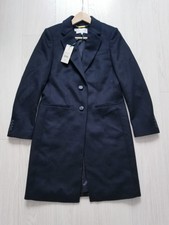 Hobbs Tilda Wool Coat Black Uk 10 Longline Smart Formal Coat Bnwt £299