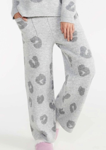 NEW WITH TAGS LADIES PETER ALEXANDER GREY MARLE LEOPARD KNIT PANTS PLUS SIZE 3+