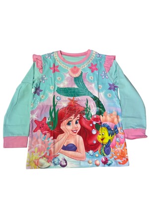 Kinder Schlafanzug Set Die kleine Meerjungfrau Glow In Dark Mädchen Schlafanzug B1065LL N