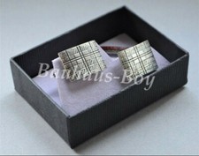 CUFFLINKS PEWTER TARTAN ENGRAVED MADE IN SCOTLAND KILT BOXED Sgian Dubh Company