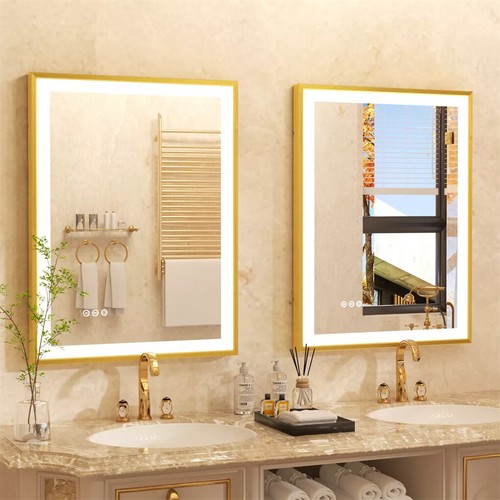 LUVODI Golden Frame LED Bathroom Mirror Dimmable Anti-fog Vanity Mirror IP56 US - Picture 5 of 30