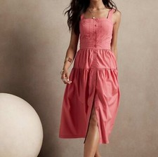 BANANA REPUBLIC pink poplin midi dress size 6