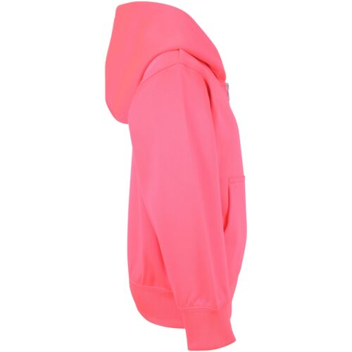 Kids Girls Unisex Plain Fleece Neon Pink Hoodie Zip Up Style Zipper Age 2-13 Yrs - 第 5/7 張圖片