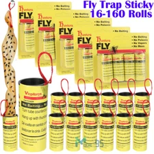 160 Rolls Insect Bug Fruit Fly Glue Paper Catcher Trap Ribbon Tape Sticky Flies