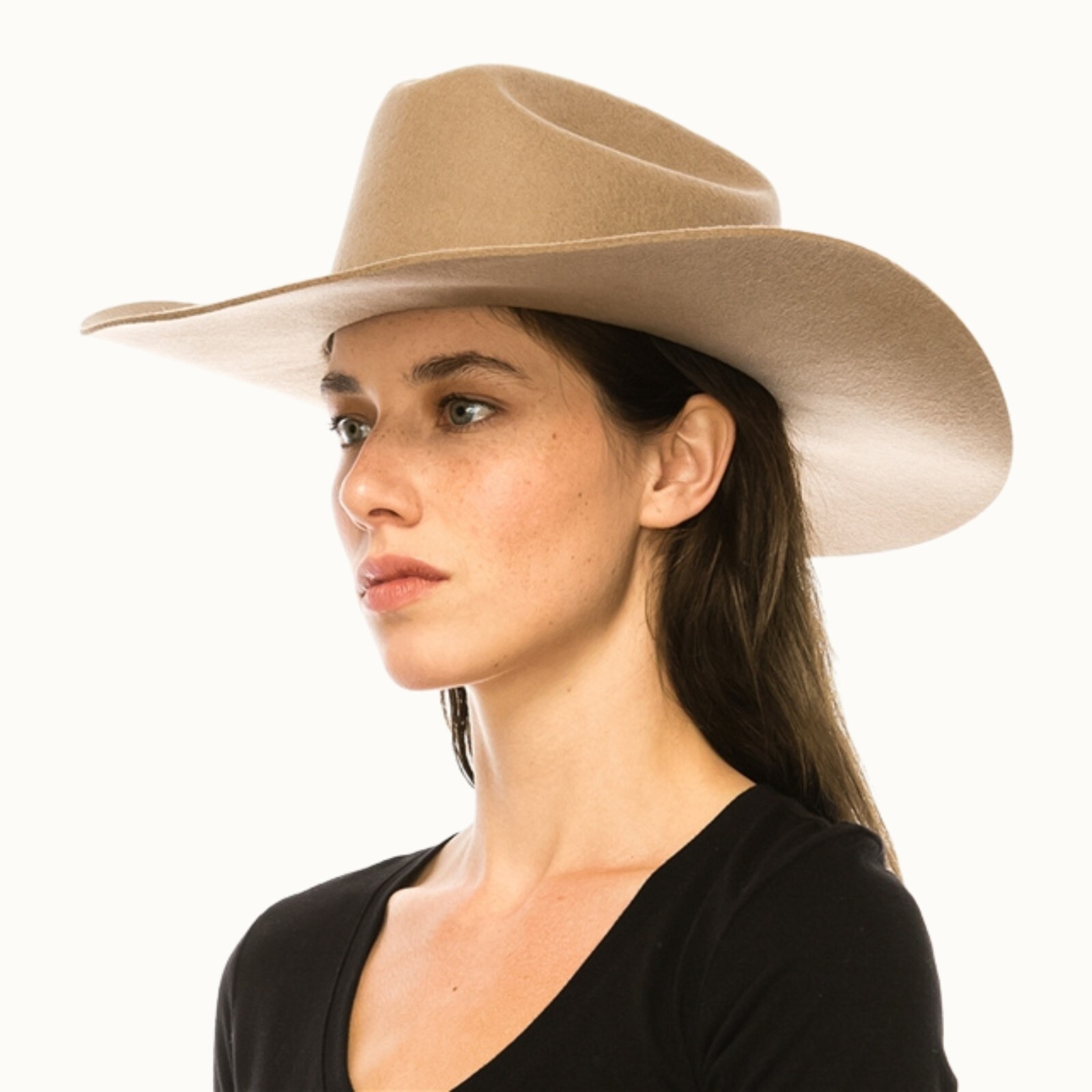 100% Wool Western Cowboy Hat in *CAMEL* - Chic and Classy Unisex
