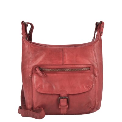 Bear Design Damen Tasche Ledertasche Umhängetasche Schultertasche rot 30cm
