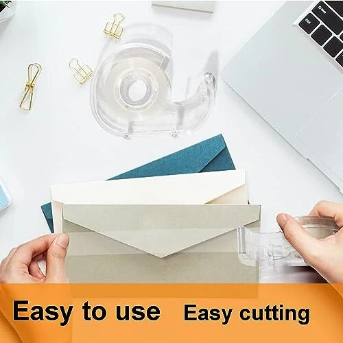 Paquete de 10 dispensadores de cinta de oficina transparentes, 0,7" x 30 yardas por rollo, perfecto Foto 4 de 4