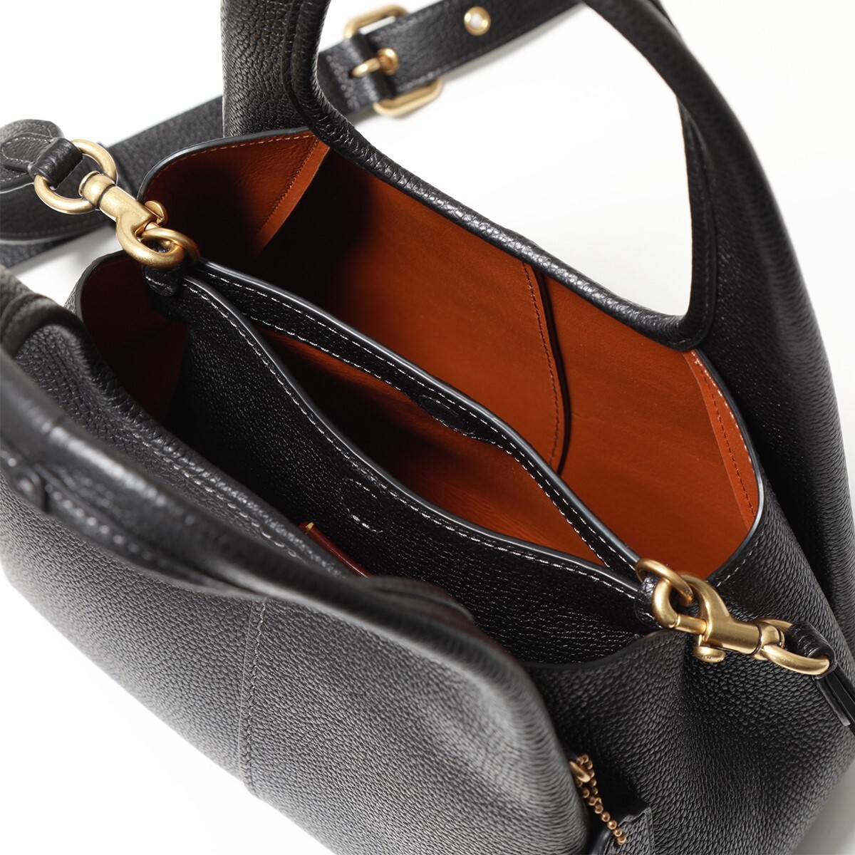 Borsa a tracolla COACH CM545 LANA 23 pelle ciottoli lucida 2 vie 3 colori outlet nuova