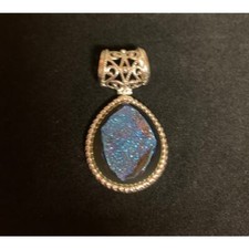 Sterling Silver and Blue Druzy Pendant