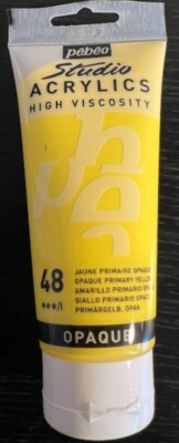 Primärgelb 100 ml seidenmatte Acrylfarbe hochviskos deckend schnelle Lieferung
