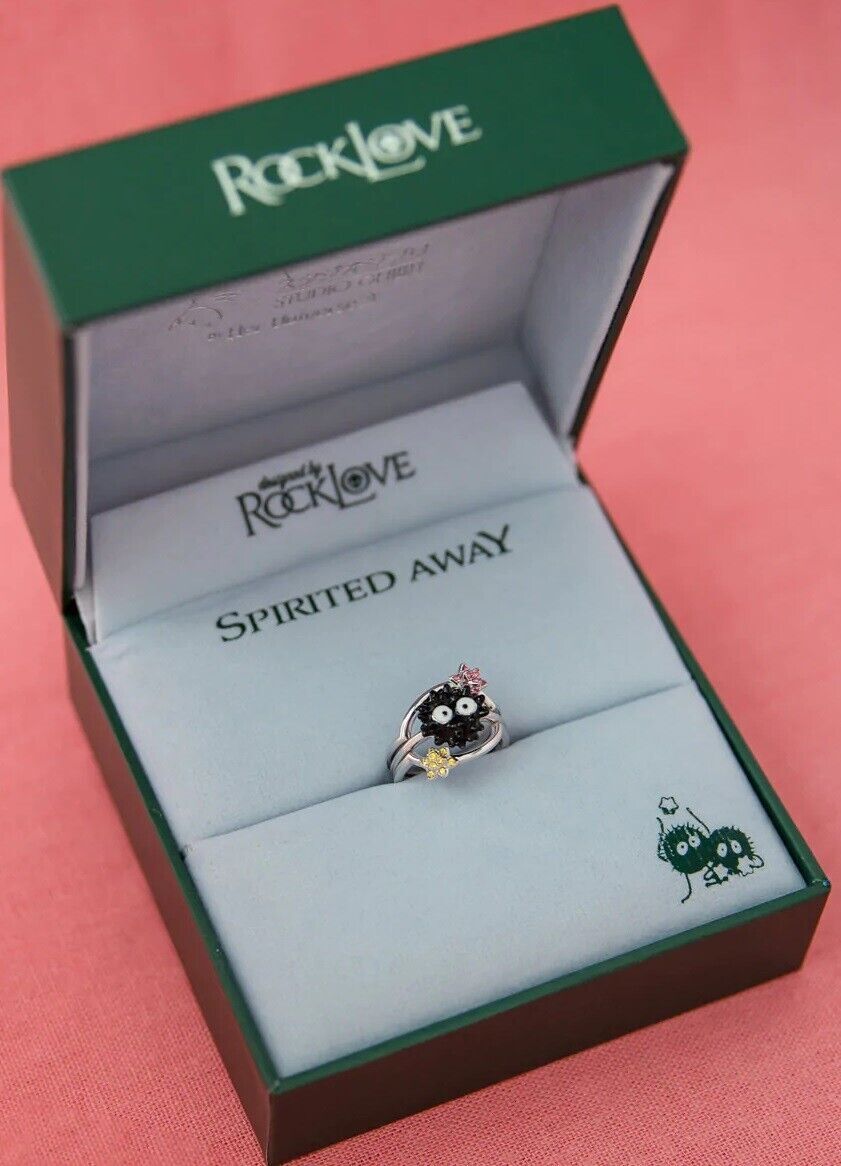 Spirited Away Soot Sprite Stacker Sterling Silver Ring Charm