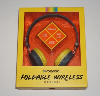 NEW Polaroid Foldable Wireless Bluetooth Headphones PBT55YL Yellow