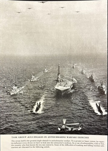 Task Group Alfa Antisubmarine Warfare Exercise Vintage Magazine Print 1960