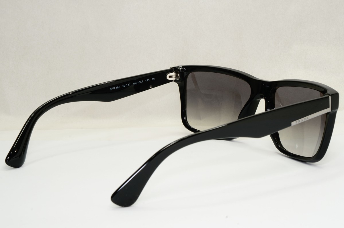 Prada Sunglasses Black Grey Gradient Square Glossy PR19SS