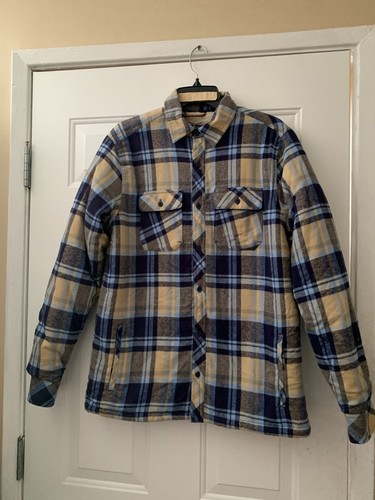 DRAVUS Sherpa Flannel Blue/Tan Long Sleeve Shirt Size S - 第 1/9 張圖片