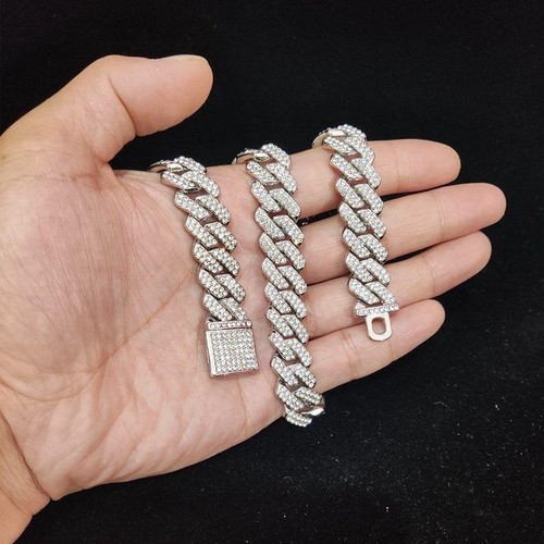 Cadenas De Titanio Chapada En Oro 14k Para Hombre Cadena Cubana Joyería Fina - Imagen 8 de 15