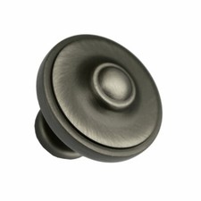 Antique Pewter and Chrome Effect Door Cup Handles and Knobs - Tennyson Set