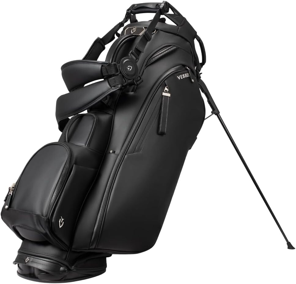 Мужская сумка для гольфа VESSEL Golf Caddy Bag PLAYER 5.0 PRO с двойным ремешком 9, 5x47 дюймов, 4,2 кг, черный