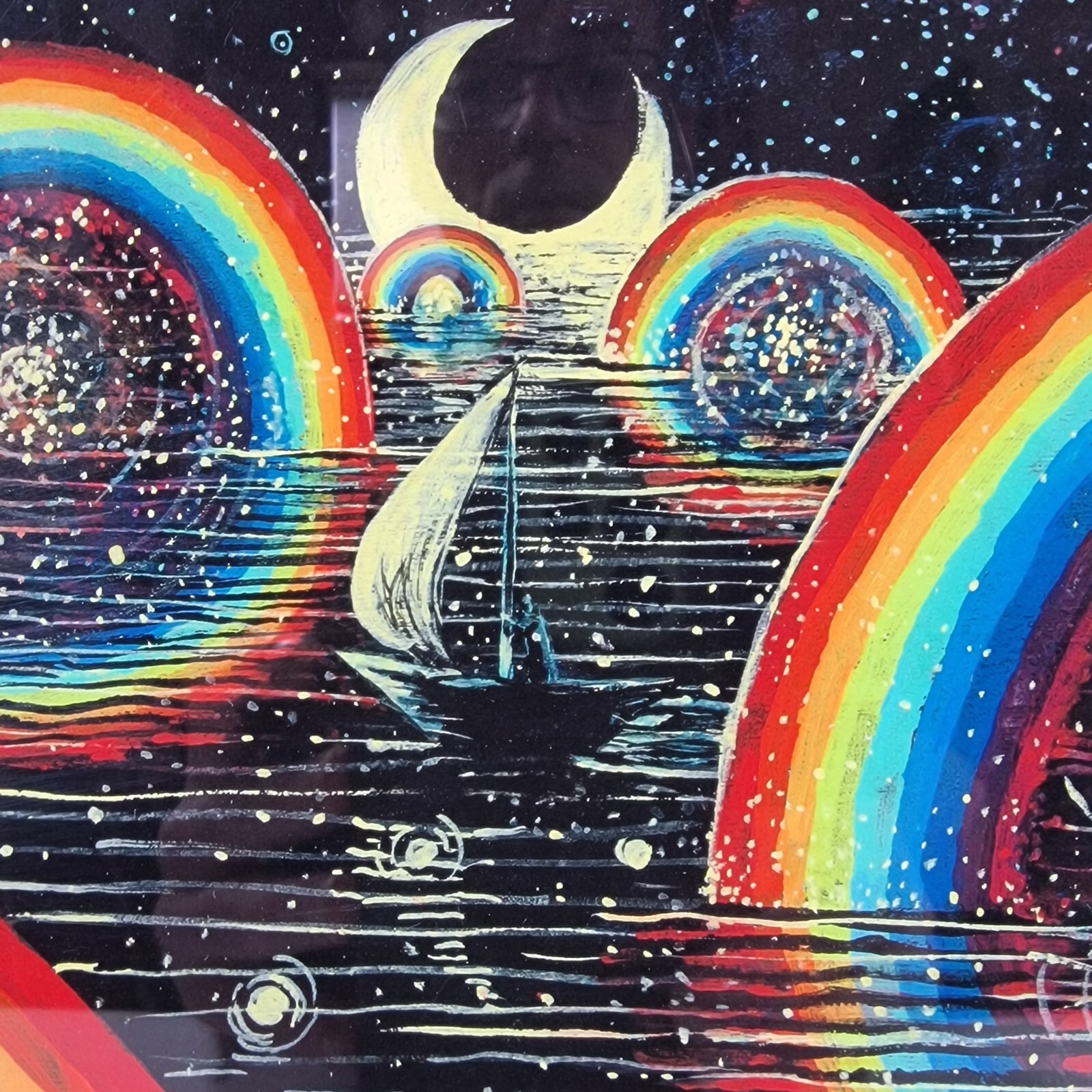 James Eads Rainbow Party Giclee Print Signed Framed Los Angeles CA Cosmic Art