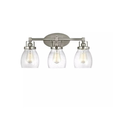 Sea Gull Lighting Belton 21 in. W. 3-Light Brushed Nickel Bath Light