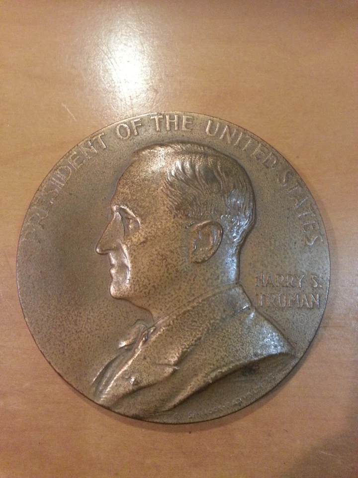 PRESIDENTE HARRY S. TRUMAN, MEDALLA INAUGURACIÓN BRONCE PESADO, 1945, 1949, Foto 2 de 4