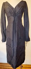 Carolina Herrera New York Black Long Sleeve Silk  Dress Size 10