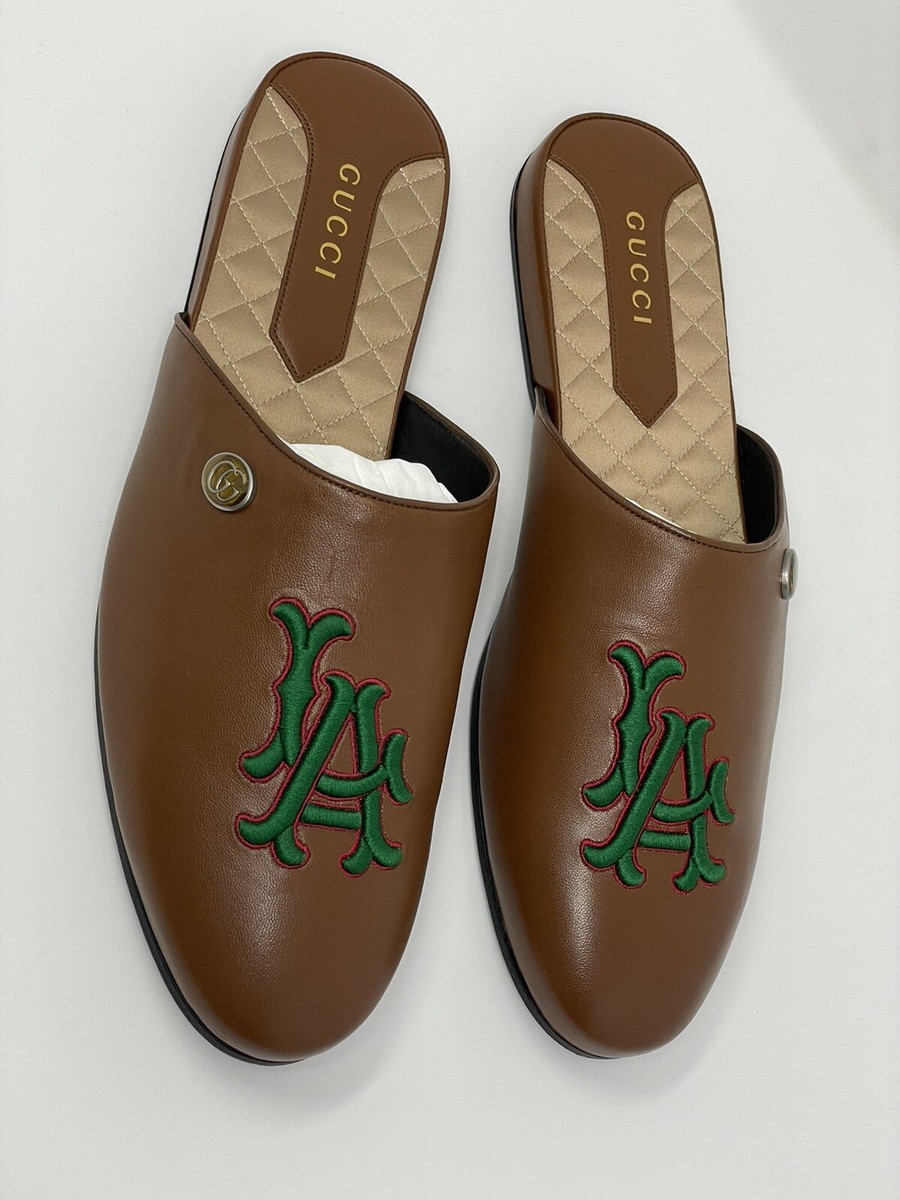 GUCCI Mens \'Flamel\' LA Dodgers GG Signature Slipper Loafers Size 39 $950 Gucci | Shoes | Gucci Mens Flamel La Dodgers Gg Signature  main image 3