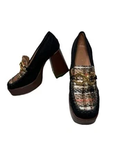 Circus NY by Sam Edelman Susie Platform Women'Size 8.5 Tweed  Plaid Pull On Shoe